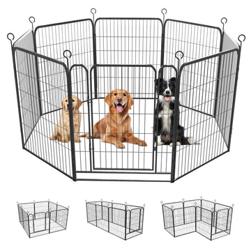 Madaha Dog Playpen 8 Panels 40 Height Heavy Duty Dog Fence with Doors Outdoor Exercise Dog Fence for Large/Medium/Small Dogs Pets Playpen for RV Camper Yard