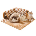  2 in 1 Cat Bed and Tunnel Cat Toys 42.5cm(16.73in) Cat Tunnel with 3D Rebound Foam Detachable & Washable Pet Bed and Play Tunnel Non-Slip Bottom