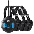 Black dog training collar with control device on a white background