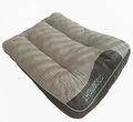 Inflatable camping pillow with quilted texture on a white background