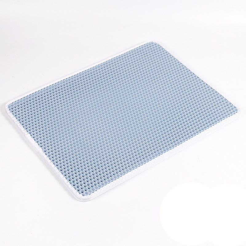 Blue textured mat on a white background