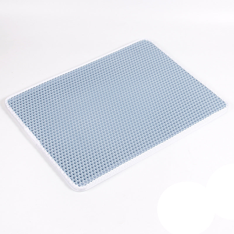 Blue textured mat on a white background