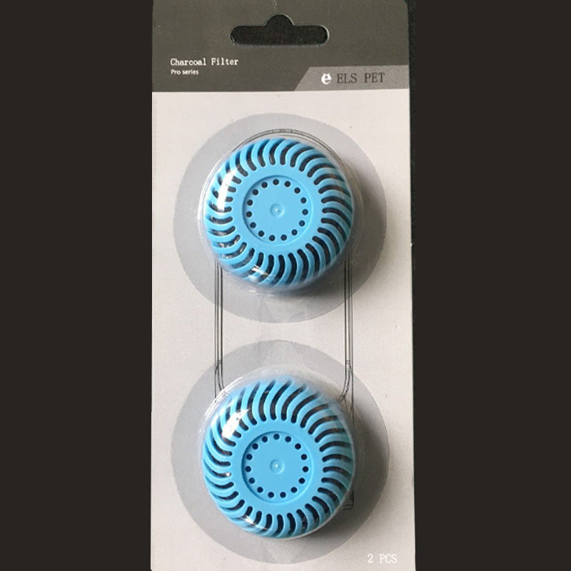 Two blue charcoal filters in packaging with 'ELS PET' branding.